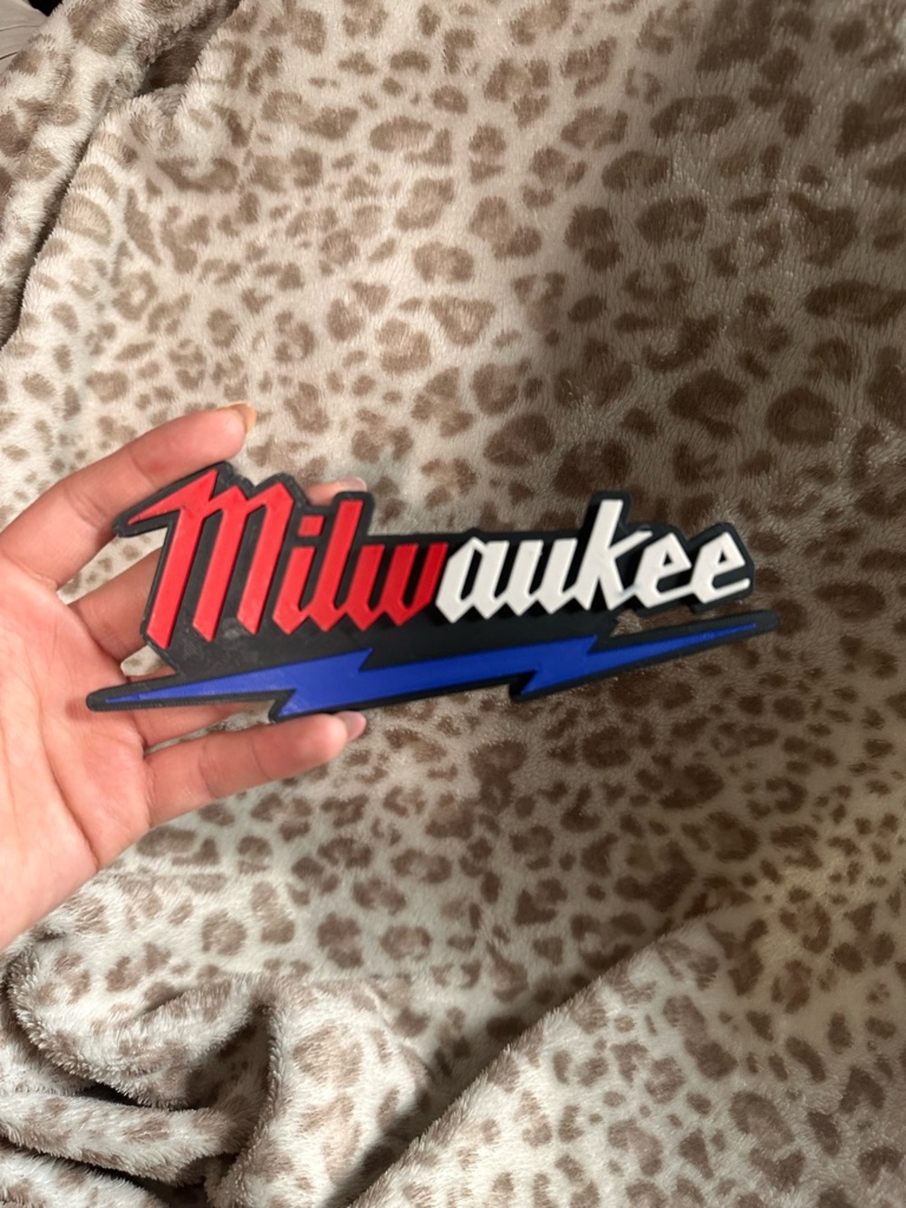 Milwaukee Logo Wall Sign Red Blue Black White Plastic Advertising